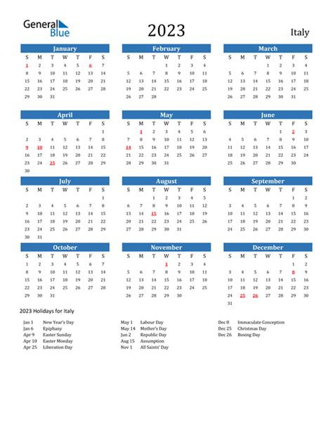 holiday calendar italy 2023